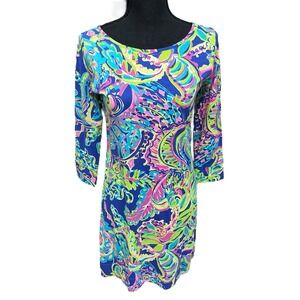 Lilly Pulitzer Women's Small Marlowe Dress Pullover Stretch Toucan Play ‎ Resort